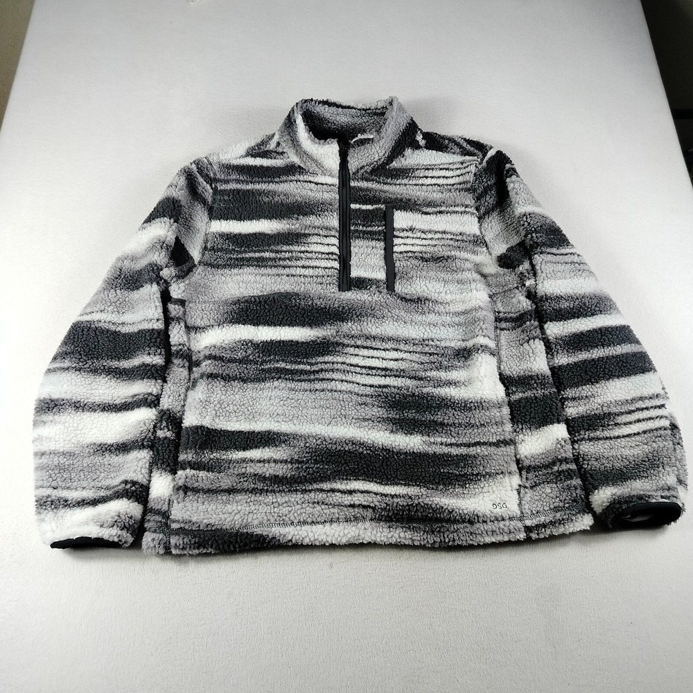 DSG Jacket Mens Medium Charcoal Linear Glare Gorpcore‎ Fleece Outdoor Hiking